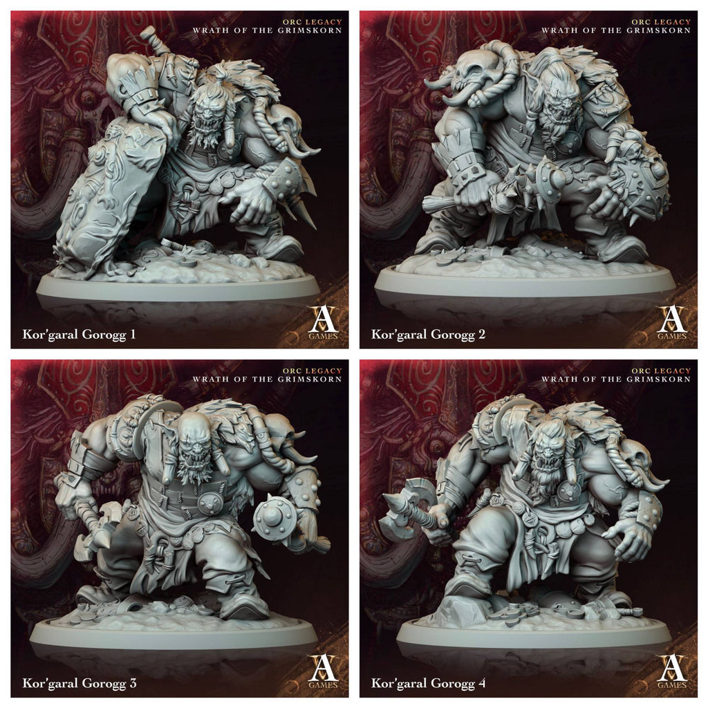 3D Printed Archvillain Games Kor'garal Gorogg Orc Legacy Wrath of the Grimskorn 28 32mm D&D