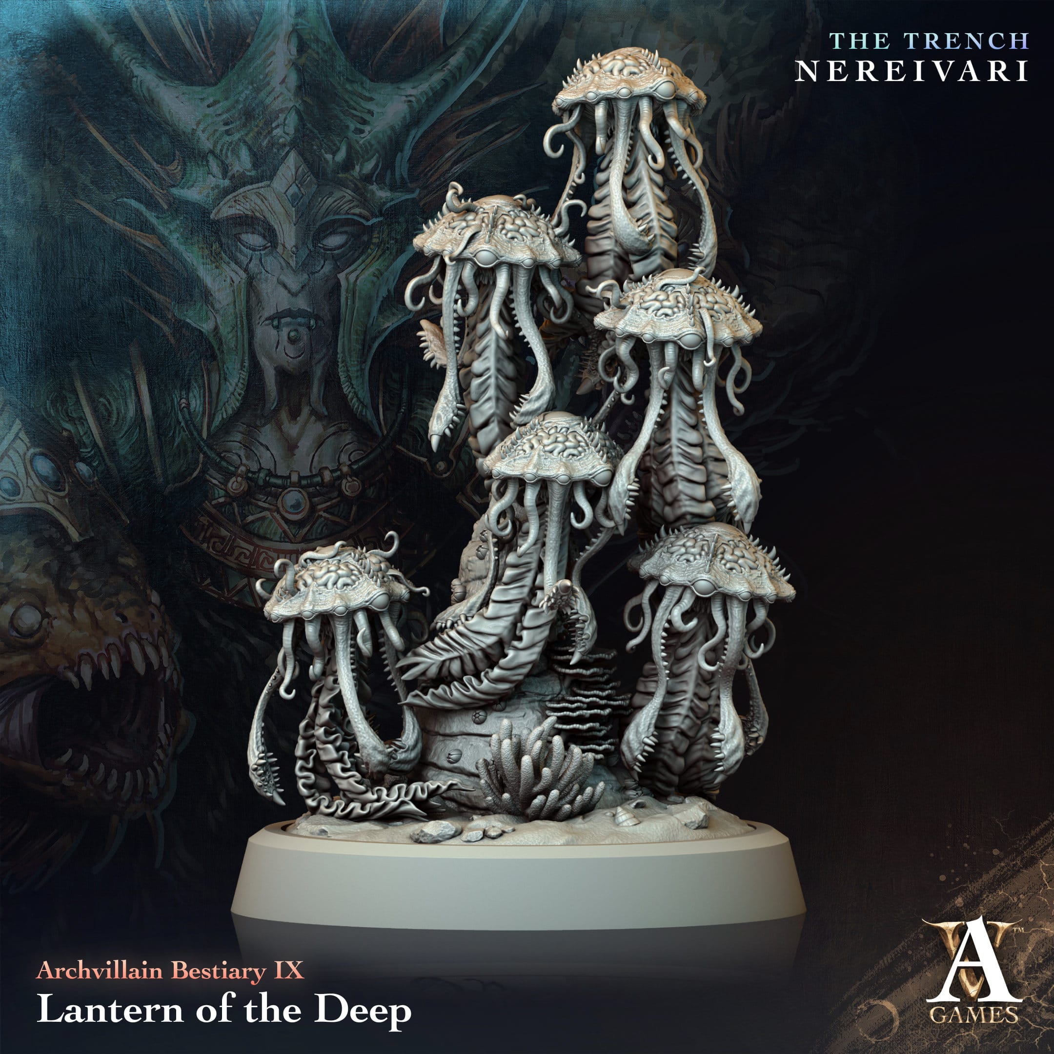 3D Printed Archvillain Games Lantern of the Deep Archvillain Bestiary Vol IX 28 32mm D&D