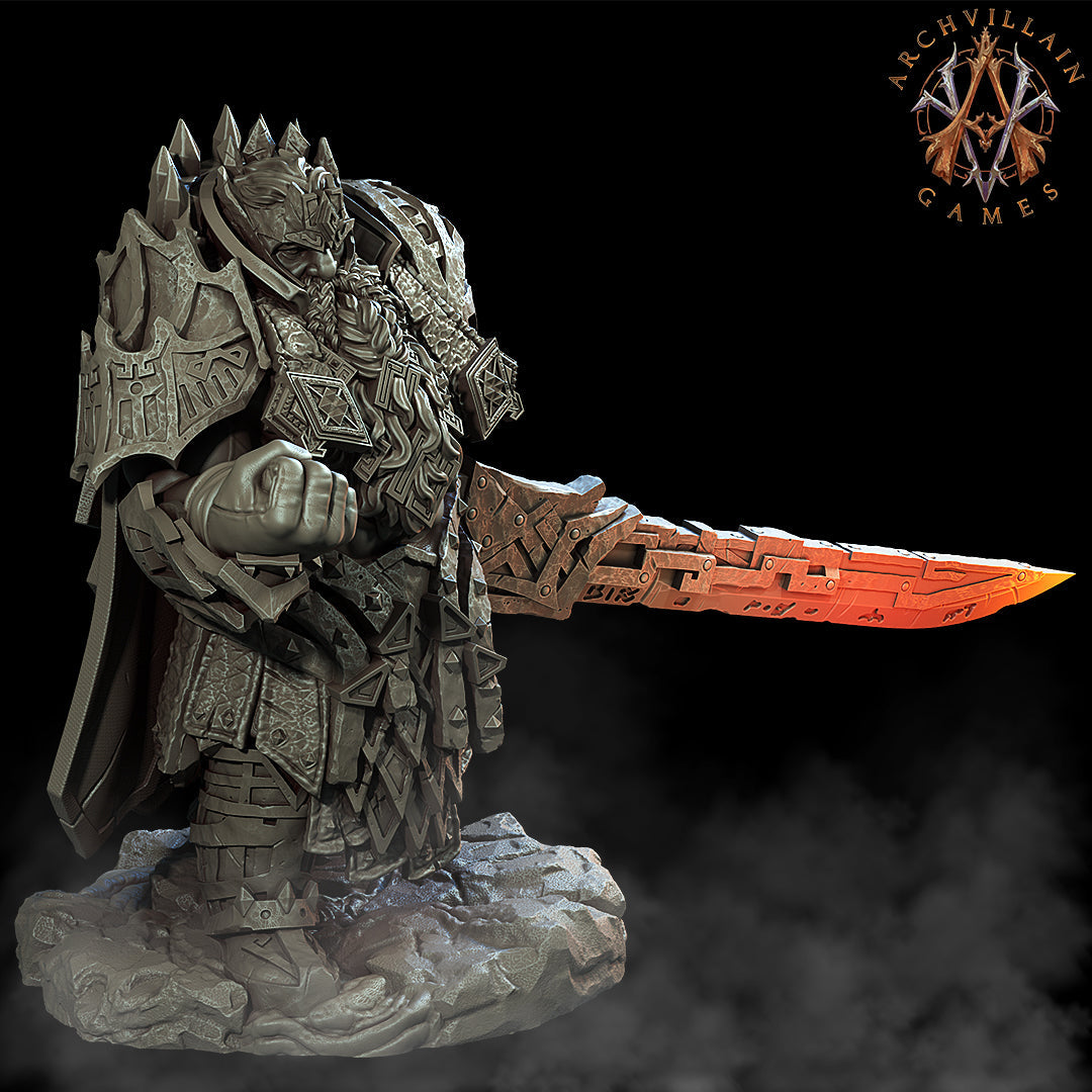 3D Printed Archvillain Games Magma Lords - Fire Giant King 28mm 32mm D&D