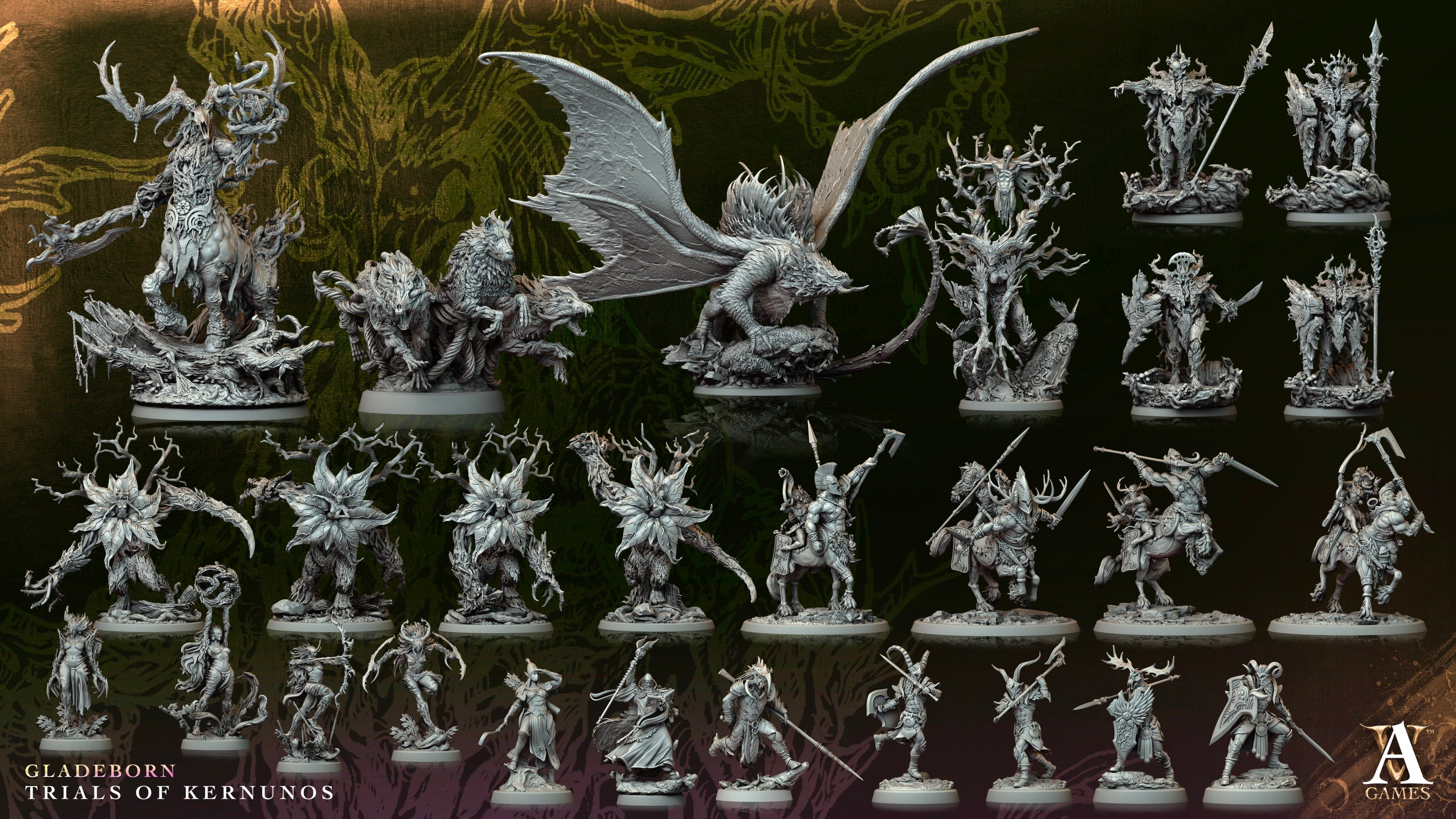 3D Printed Archvillain Games Miranil Gladehunter Gladeborn - Trials of Kernunos 28 32mm D&D