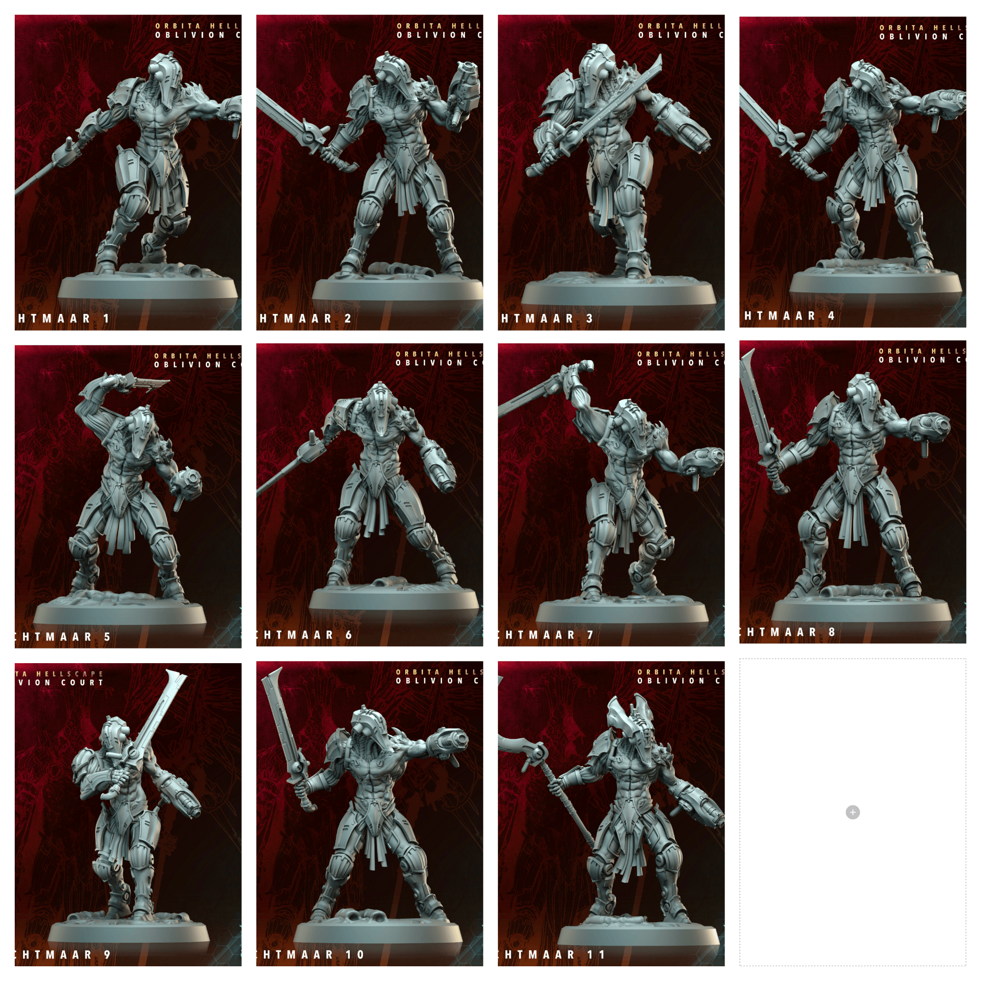3D Printed Archvillain Games Nachtmaar Orbita Hellscape Oblivion Court 28 32mm D&D