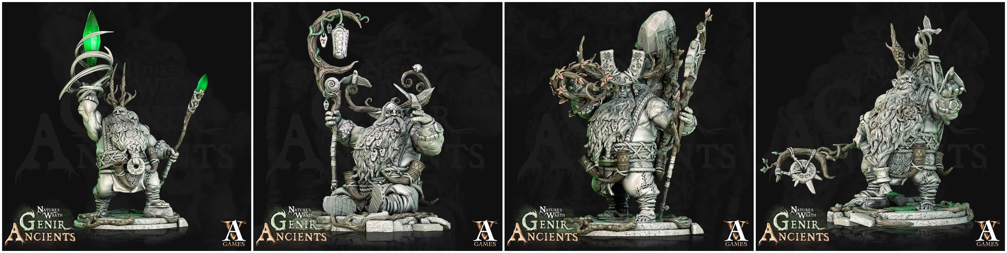 3D Printed Archvillain Games Nature's Wrath Genir Ancients - Rootals 28mm 32mm D&D