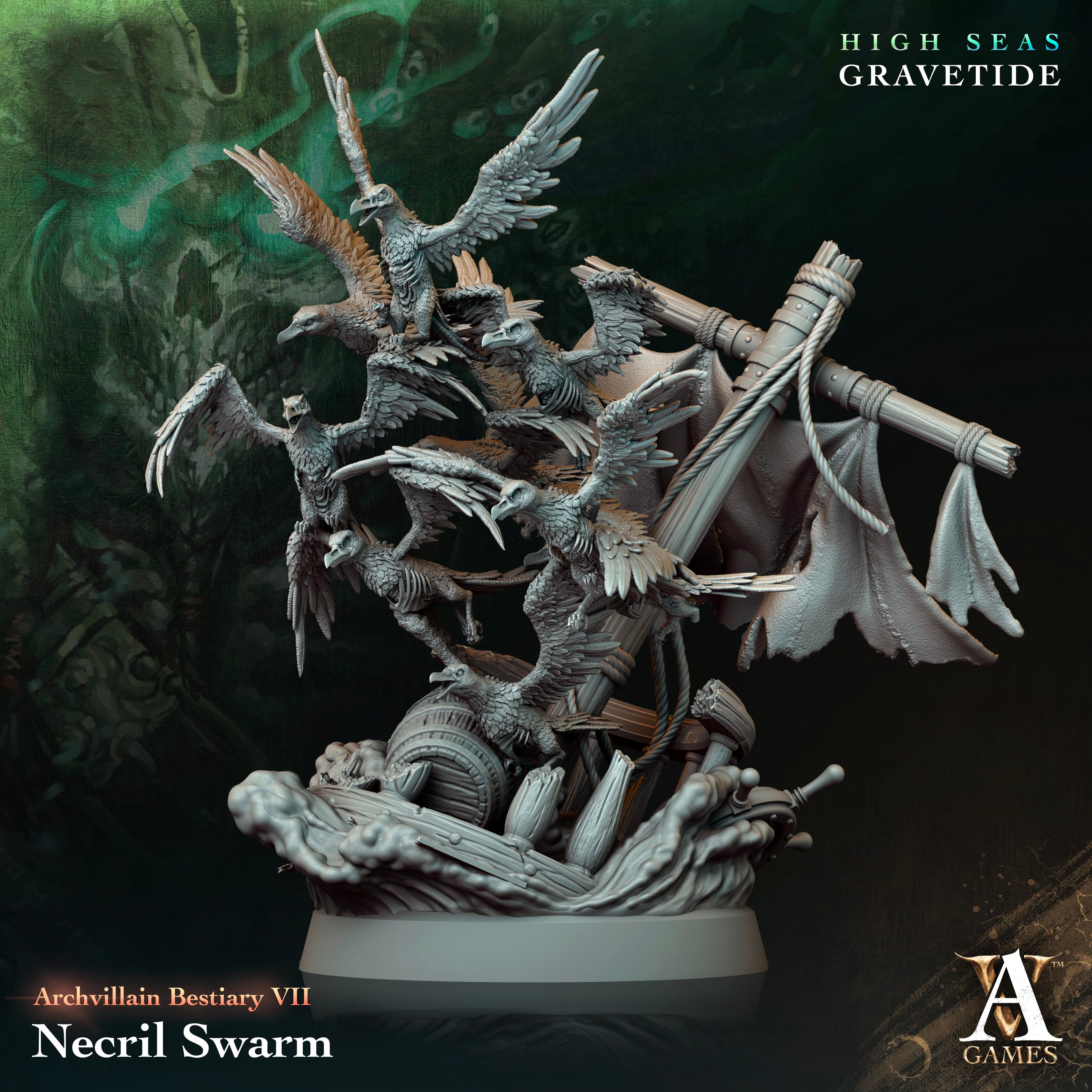 3D Printed Archvillain Games Necril Swarm Archvillain Bestiary Vol VII 28 32mm D&D