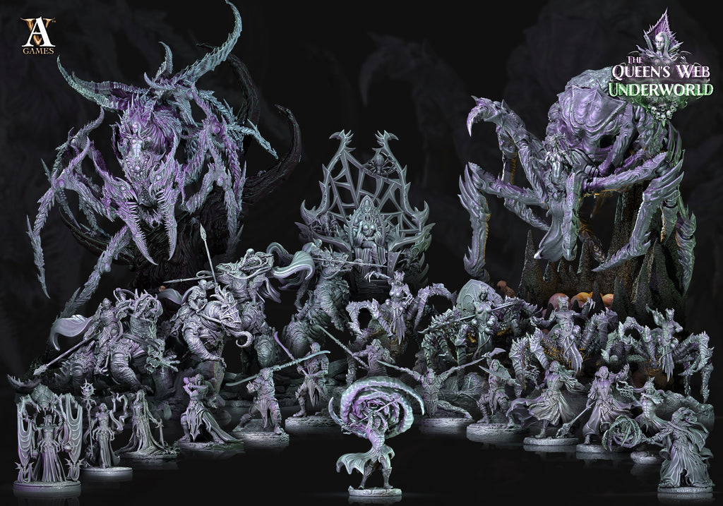 3D Printed Archvillain Games Nhile Avatar of Aranis The Queen's Web Underworld 28 32mm D&D