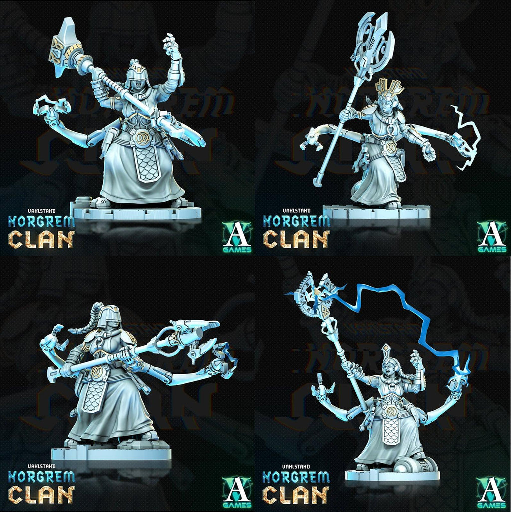 3D Printed Archvillain Games Norgrem Gempriestesses Vahlstahd - Norgrem Clan 28 32mm D&D
