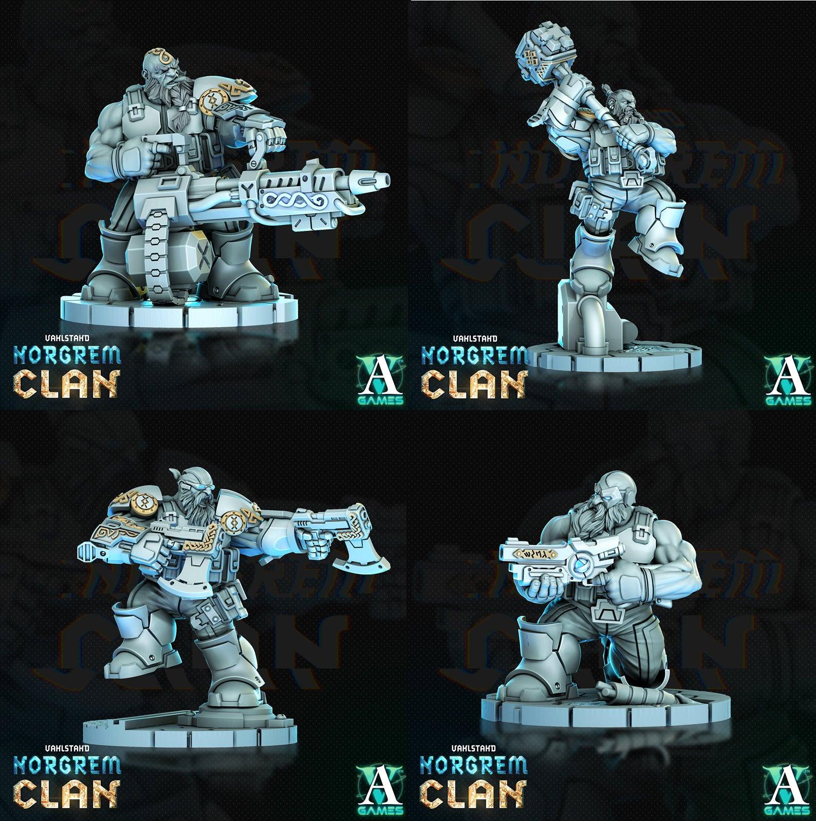 3D Printed Archvillain Games Norgrem Raiders Vahlstahd - Norgrem Clan 28 32mm D&D
