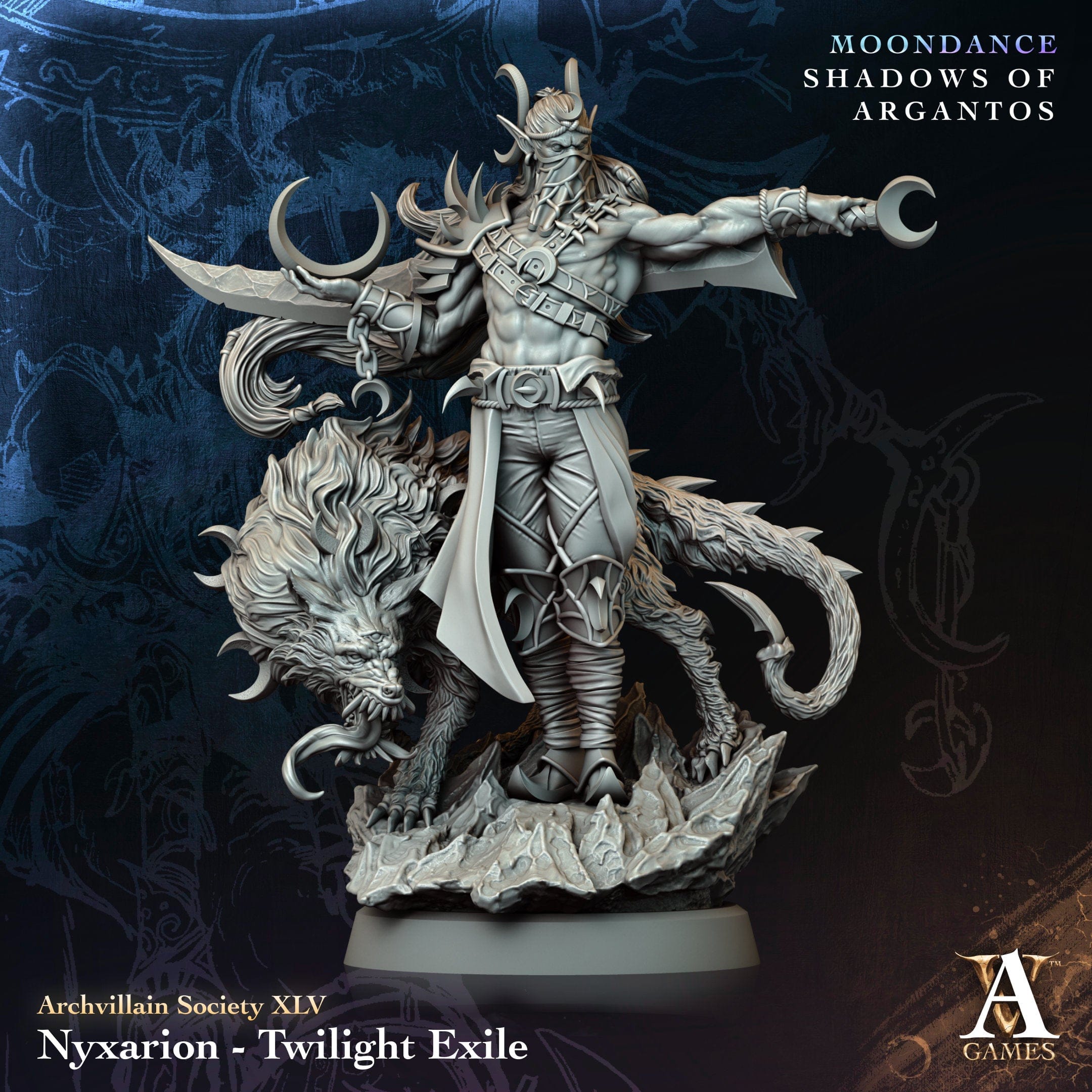 3D Printed Archvillain Games Nyxarion Twilight Exile Archvillain Society Vol ΧIX 28 32mm D&D