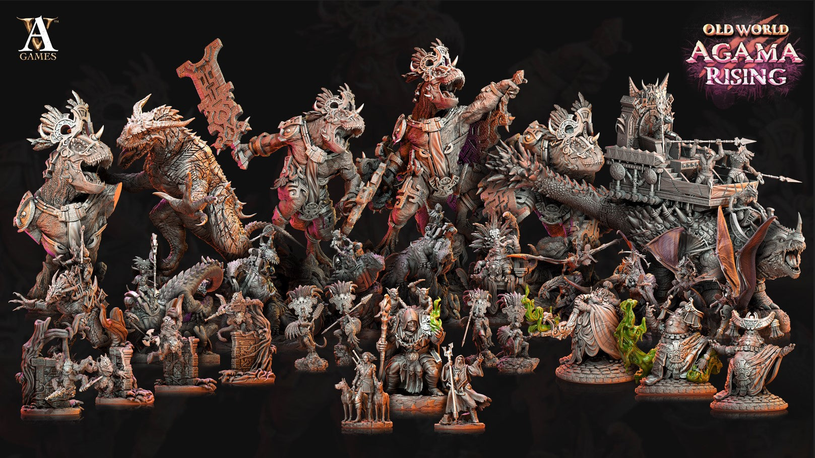 3D Printed Archvillain Games Old World Agama Rising - High Priest of Ziskal 28mm 32mm D&D