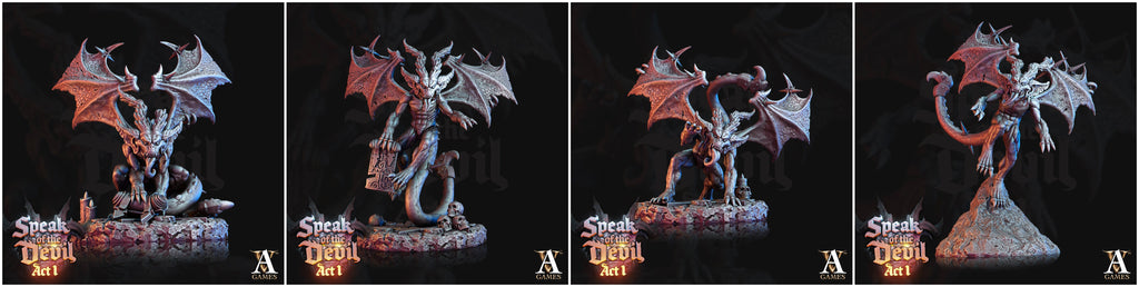 3D Printed Archvillain Games Phlegethian Imp Speak of the Devil Act I 28 32mm D&D