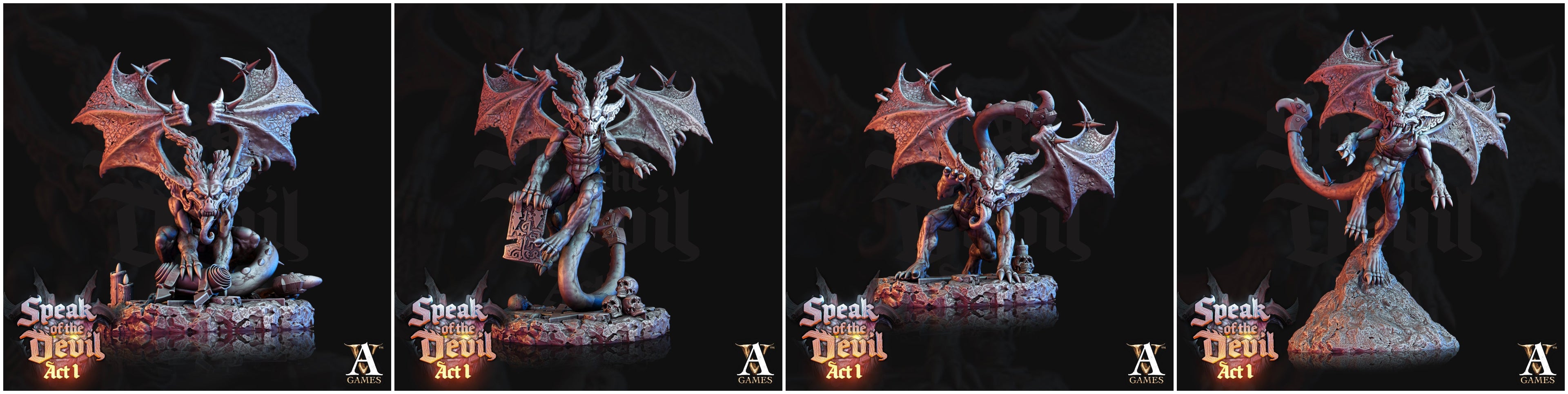 3D Printed Archvillain Games Phlegethian Imp Speak of the Devil Act I 28 32mm D&D