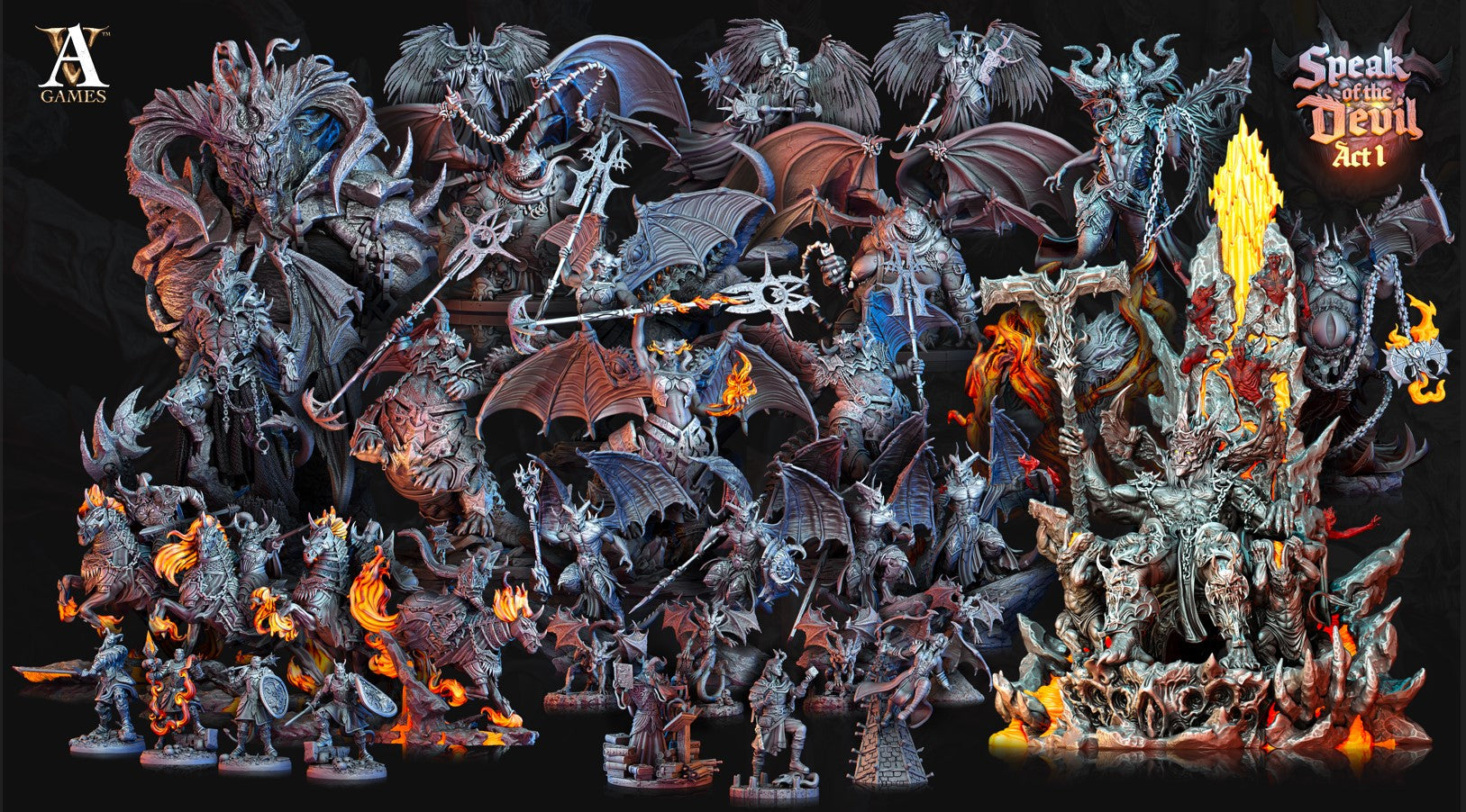3D Printed Archvillain Games Phlegethian Imp Speak of the Devil Act I 28 32mm D&D