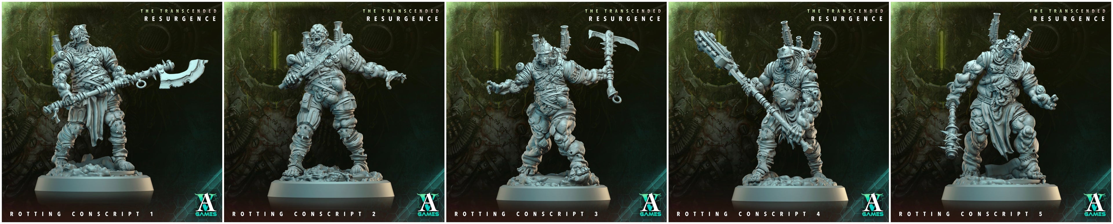 3D Printed Archvillain Games Rotting Conscript The Transcended Resurgence 28 32mm D&D