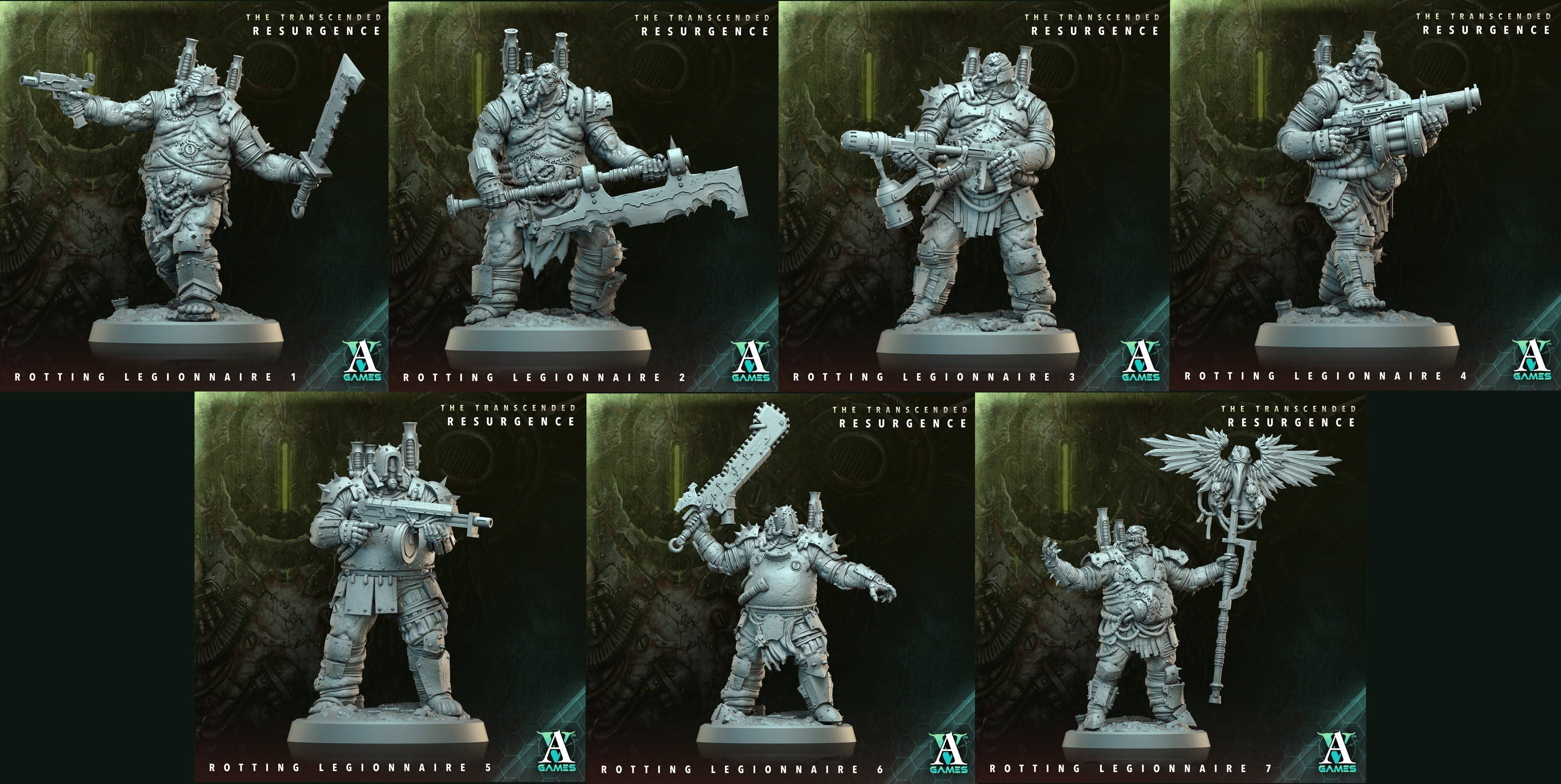 3D Printed Archvillain Games Rotting Legionnaire The Transcended Resurgence 28 32mm D&D