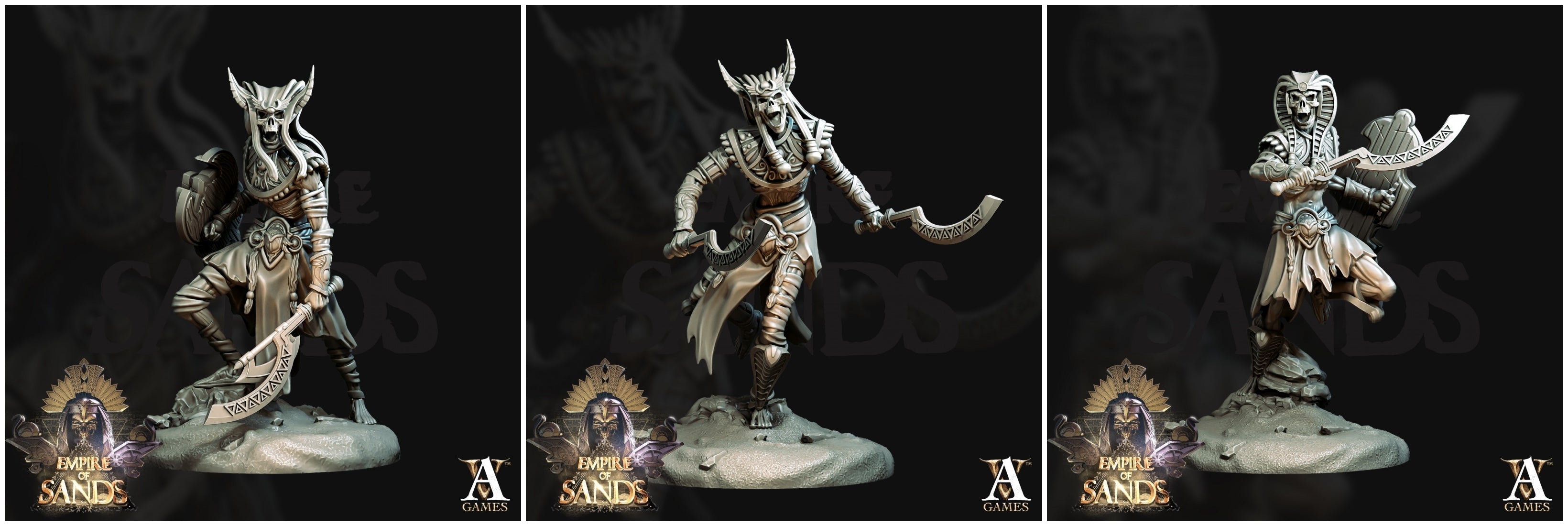 3D Printed Archvillain Games Royal Guards The Empire of Sands 28 32mm D&D