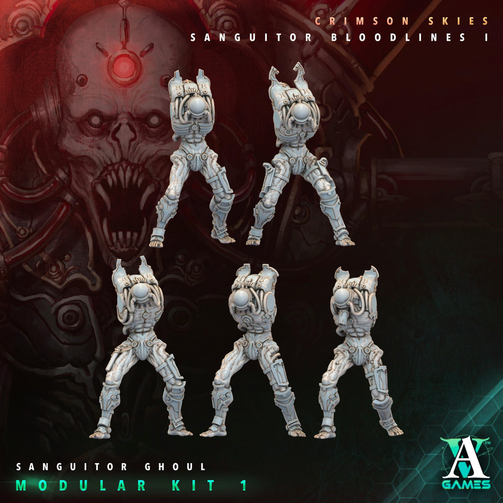 3D Printed Archvillain Games Sanguitor Ghouls Crimson Skies - Sanguitor Bloodlines Bloodright - Anathema 28 32mm D&D