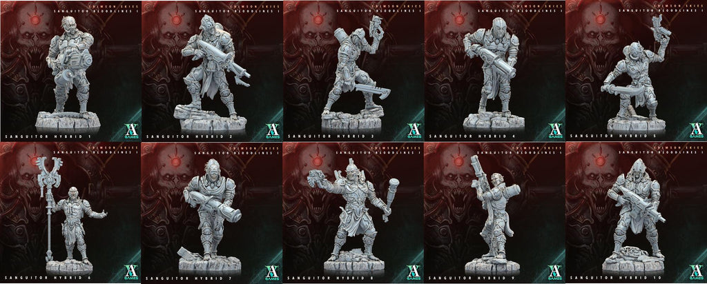 3D Printed Archvillain Games Sanguitor Hybrids Crimson Skies - Sanguitor Bloodlines Bloodright - Anathema 28 32mm D&D