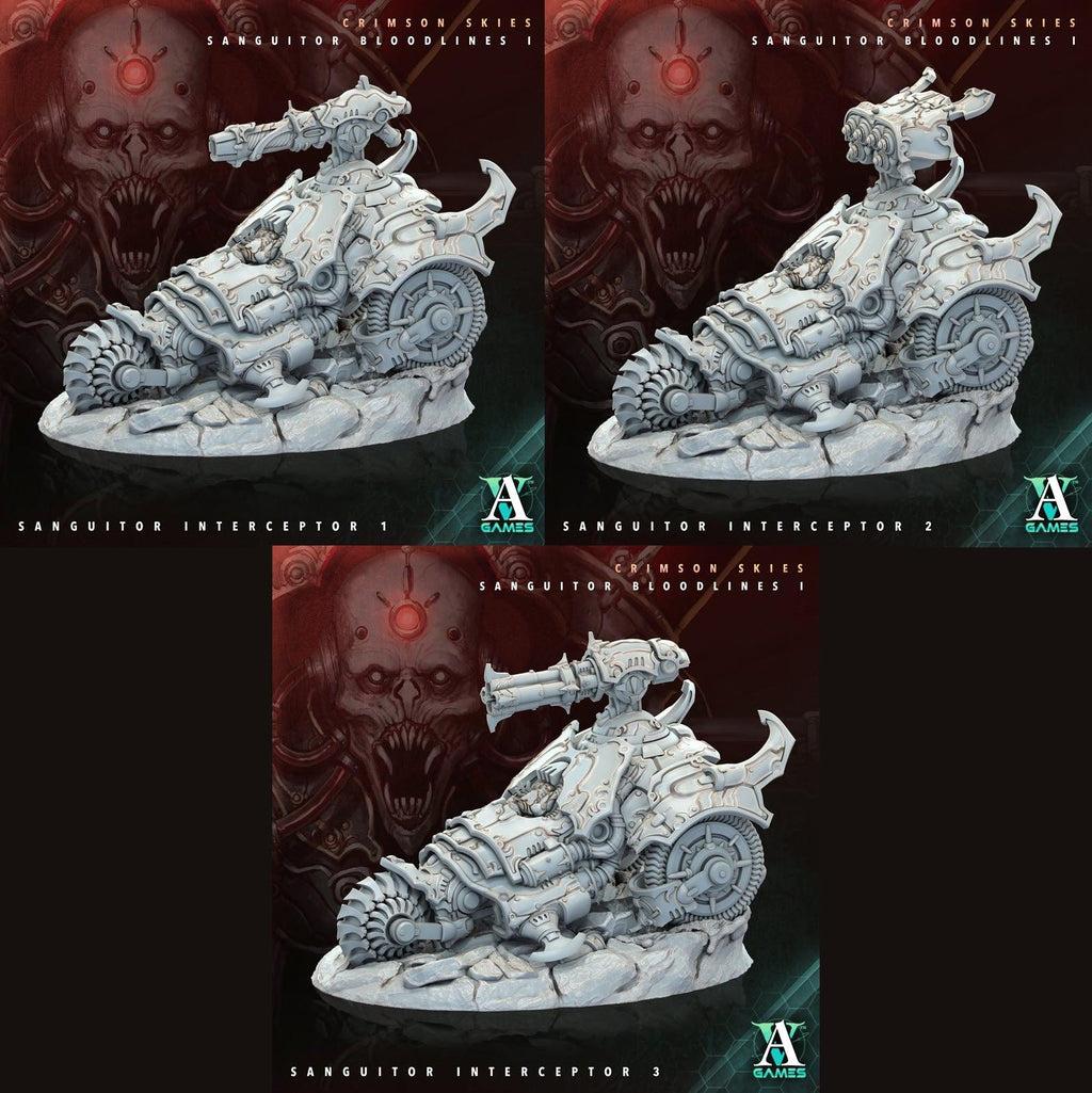 3D Printed Archvillain Games Sanguitor Interceptors Crimson Skies - Sanguitor Bloodlines Bloodright - Anathema 28 32mm D&D