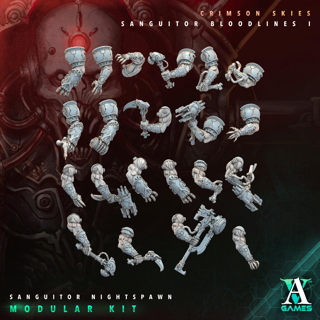3D Printed Archvillain Games Sanguitor Nightspawn Crimson Skies - Sanguitor Bloodlines Bloodright - Anathema 28 32mm D&D