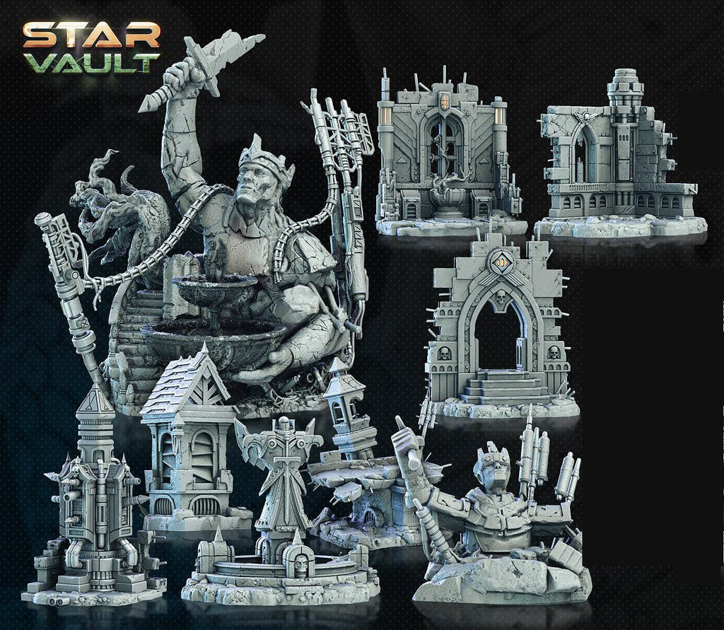 3D Printed Archvillain Games Sci-Fi Diorama The Star Vault 28 32mm D&D