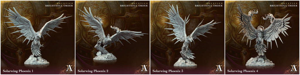 3D Printed Archvillain Games Solarwing Phoenix Solstice Ray of Sol Myr 28 32mm D&D