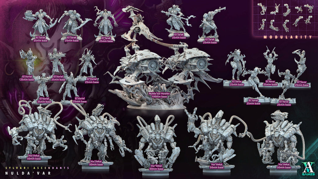 3D Printed Archvillain Games Sylvari Ascendants - Nulda Var Nulda Var Howler 28 32mm D&D