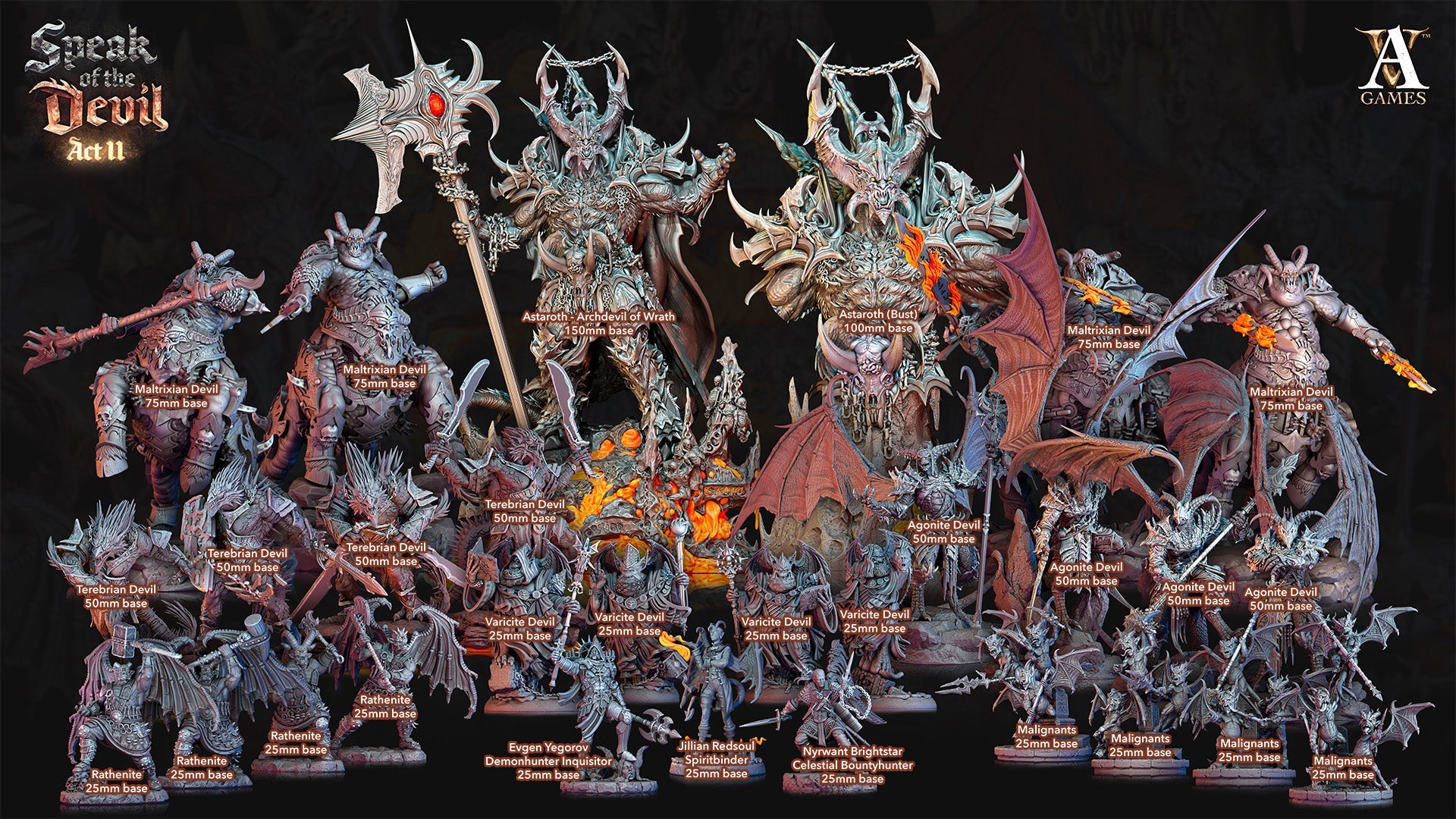 3D Printed Archvillain Games Terebrian Devil Speak of the Devil Act II 28 32mm D&D
