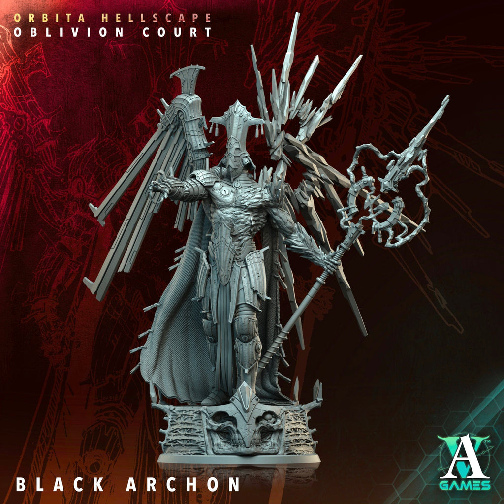 3D Printed Archvillain Games The Black Archon Orbita Hellscape Oblivion Court 28 32mm D&D