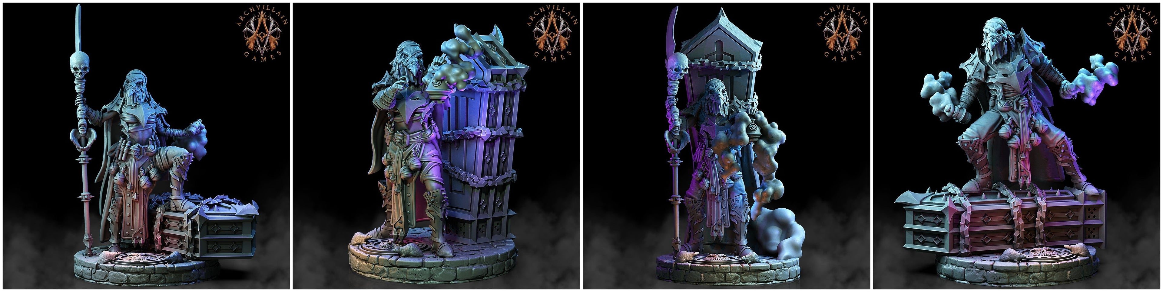 3D Printed Archvillain Games The Deathknight Order Plaguebearers 28 32mm D&D