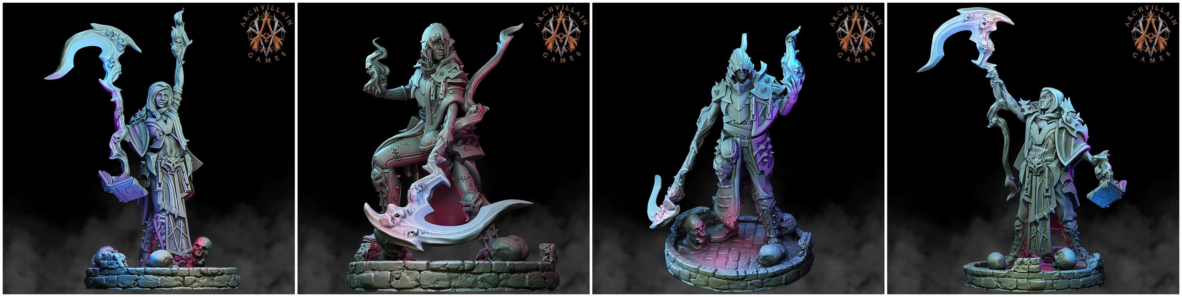 3D Printed Archvillain Games The Deathknight Order Soulbinders 28 32mm D&D