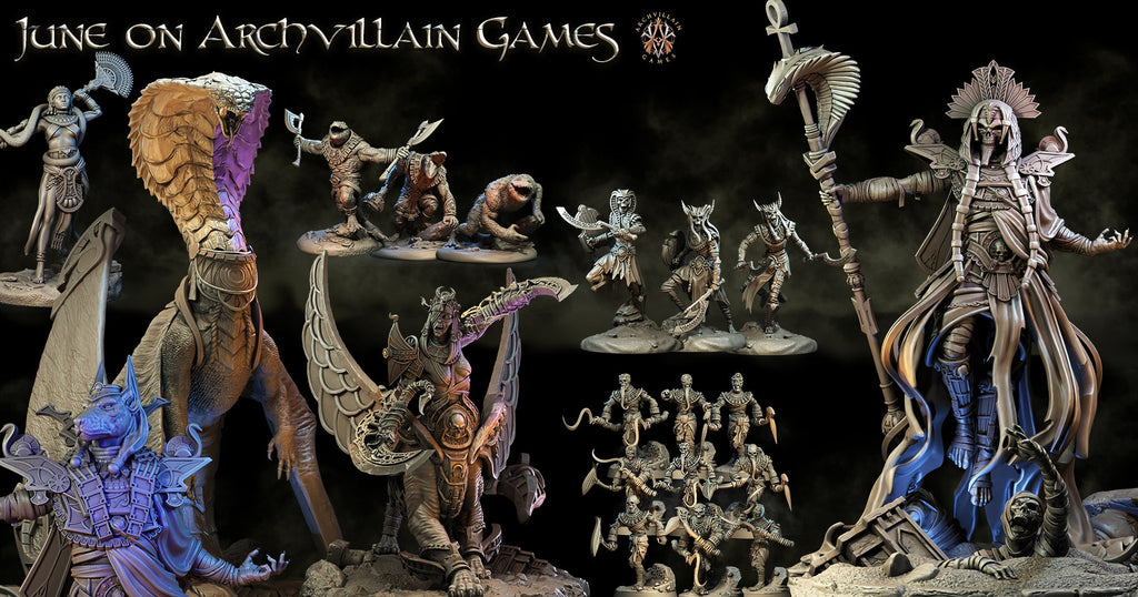 3D Printed Archvillain Games The Empire of Sands - Anphotep 28mm 32mm D&D