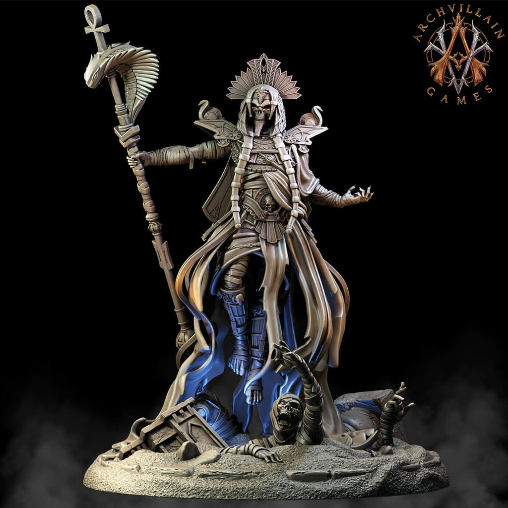 3D Printed Archvillain Games The God King Undead The Empire of Sands 28 32mm D&D
