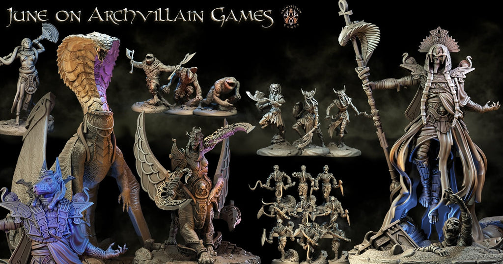3D Printed Archvillain Games The God King Undead The Empire of Sands 28 32mm D&D