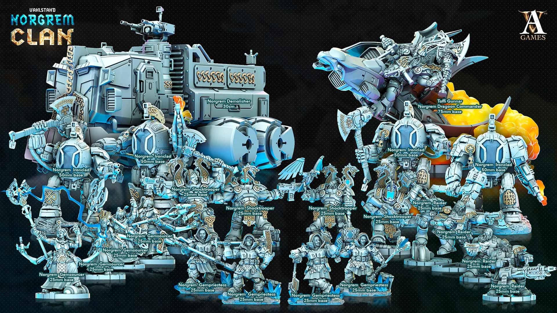3D Printed Archvillain Games Toffi Gunnar - Norgrem Dragoon Commander Vahlstahd - Norgrem Clan 28 32mm D&D