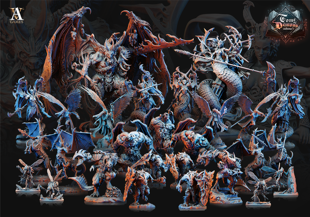 3D Printed Archvillain Games Tome of Demons Vol. 1 - Kabeiroth 28mm 32mm D&D