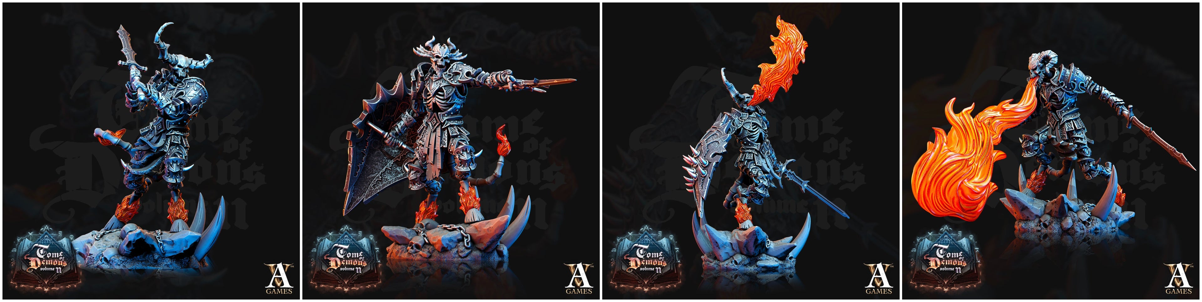 3D Printed Archvillain Games Tome of Demons Vol. II - Demonskulls 28mm 32mm D&D