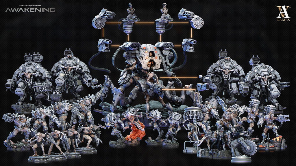 3D Printed Archvillain Games Trancended Leftovers - The Transcended 28 32mm D&D