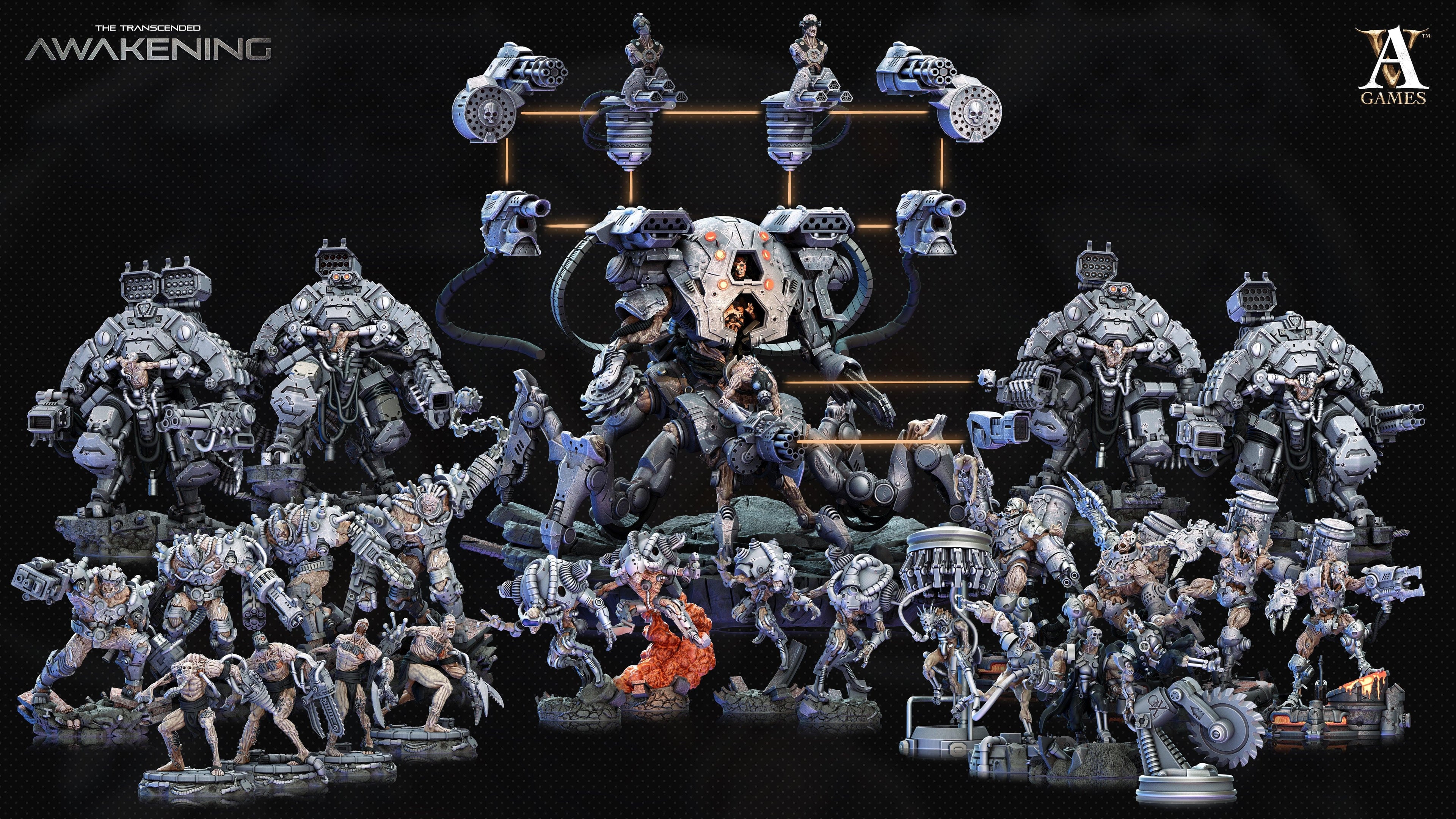 3D Printed Archvillain Games Trancended Leftovers - The Transcended 28 32mm D&D