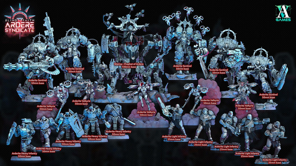 3D Printed Archvillain Games Valkyries Scenic Base Set Arderite Valkyries Blind Faith - Ardere Syndicate 28 32mm D&D