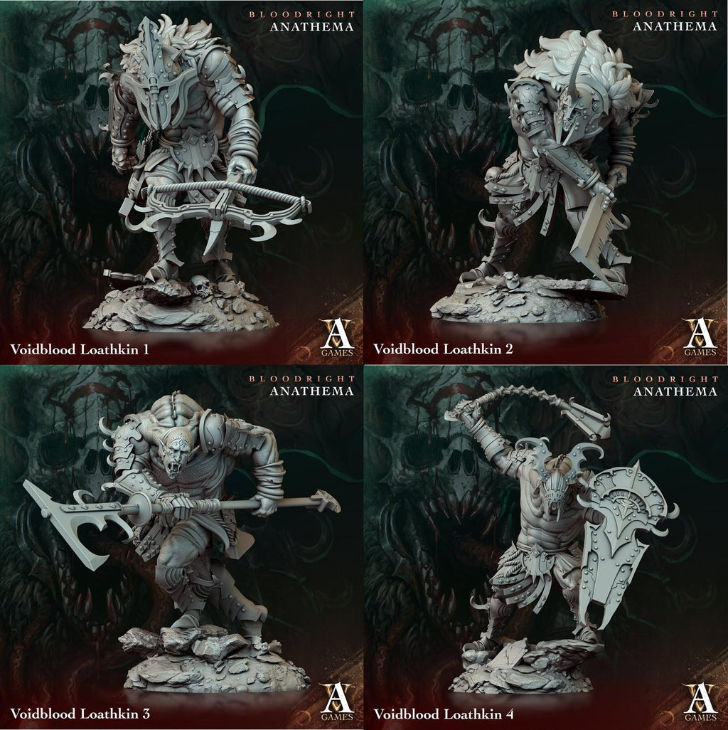 3D Printed Archvillain Games Voidblood Loathkin Bloodright - Anathema 28 32mm D&D
