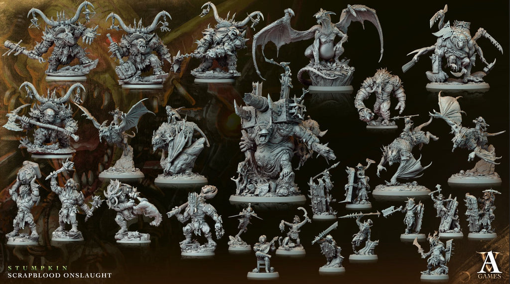 3D Printed Archvillain Games Wogboys Stumpkin Scrapblood Onslaught 28 32mm D&D