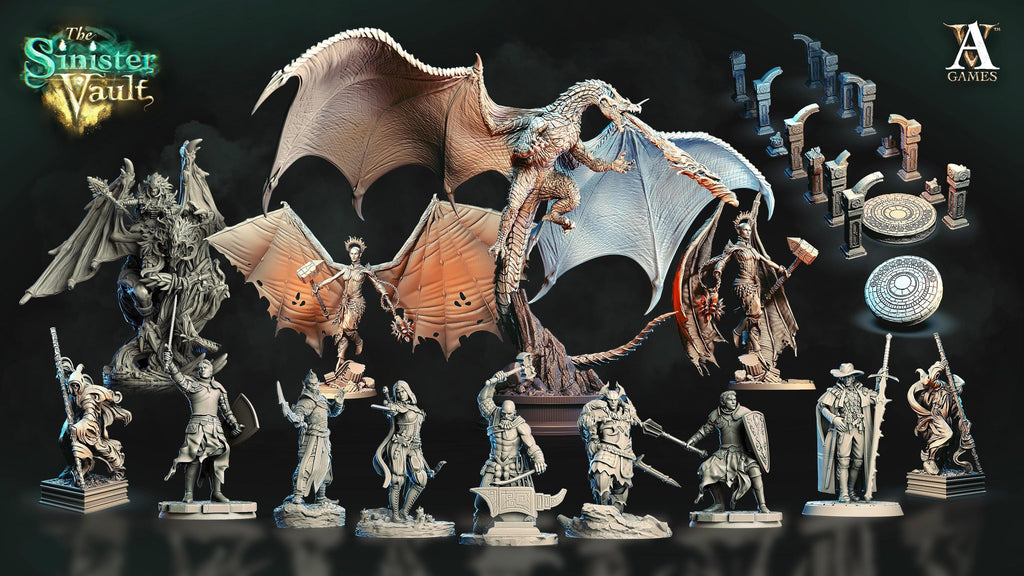 3D Printed Archvillain Games Zadkiel the Fallen The Sinister Vault 28 32mm D&D