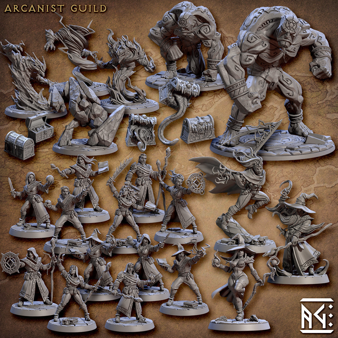 3D Printed Artisan Guild Apprentice Arcanist Set Arcanists Guild 28mm 32mm