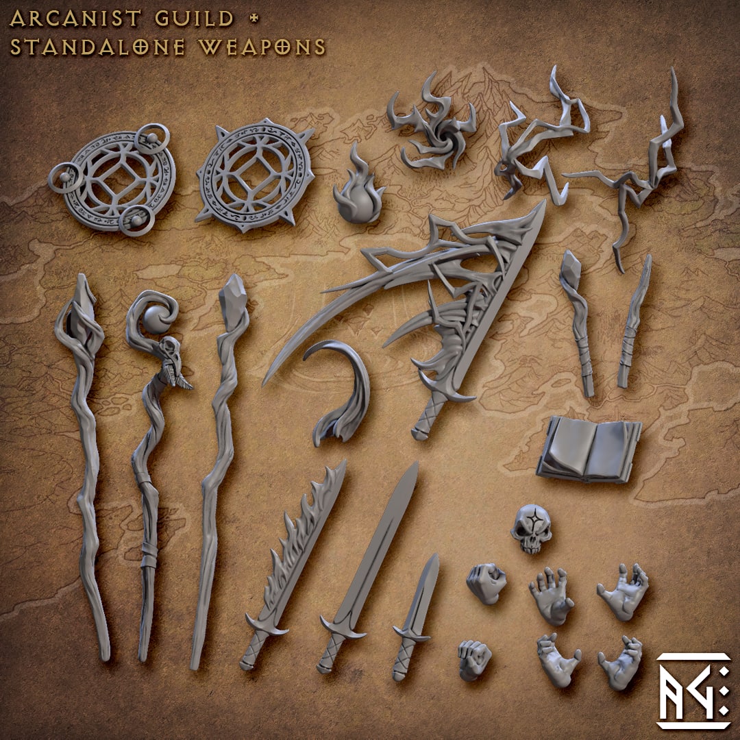 3D Printed Artisan Guild Arcanist Guild Weapons Rack Arcanists Guild 28mm 32mm