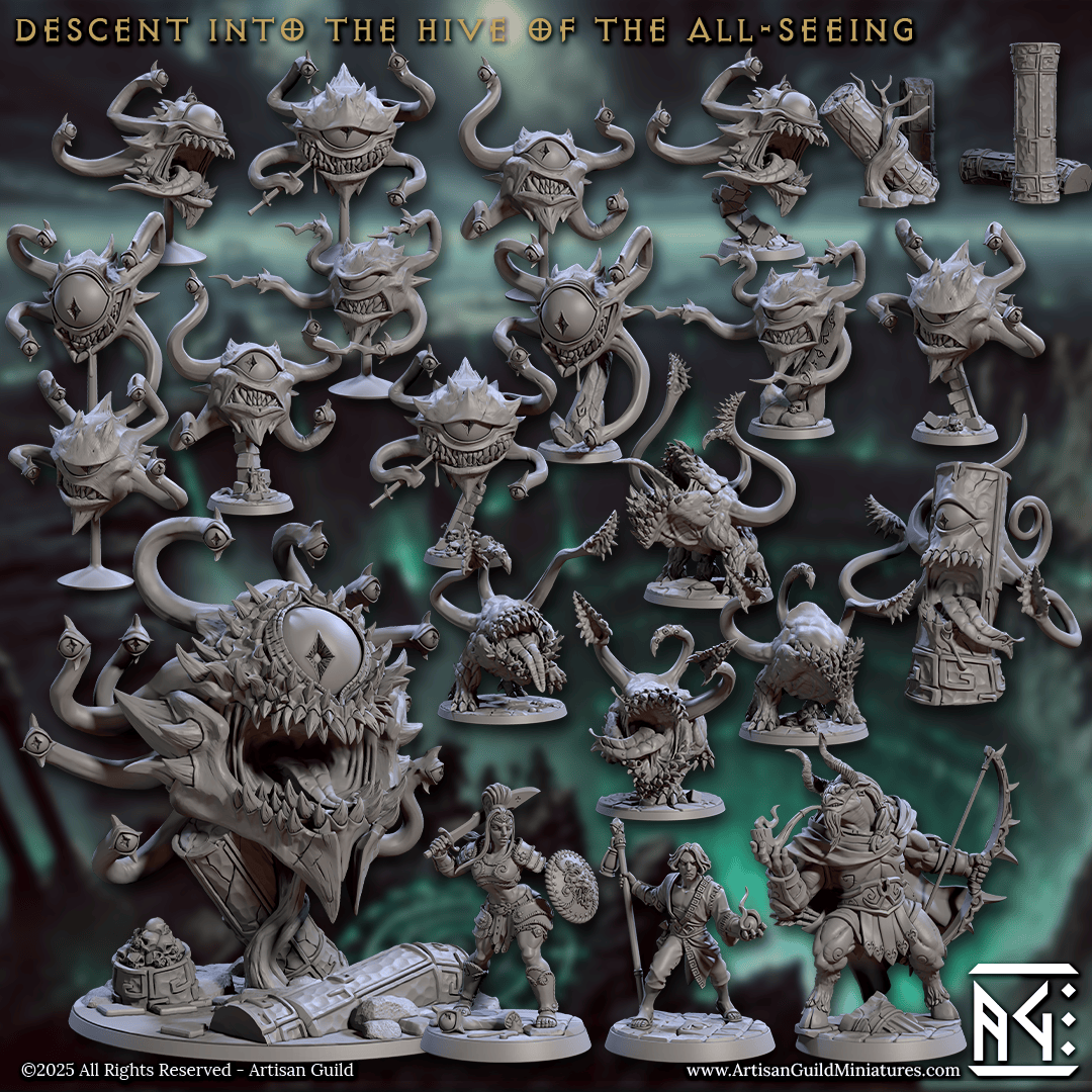 3D Printed Artisan Guild Decent into the Hive Standalone Weapons Descent into the Hive of the All Seeing 28mm 32mm