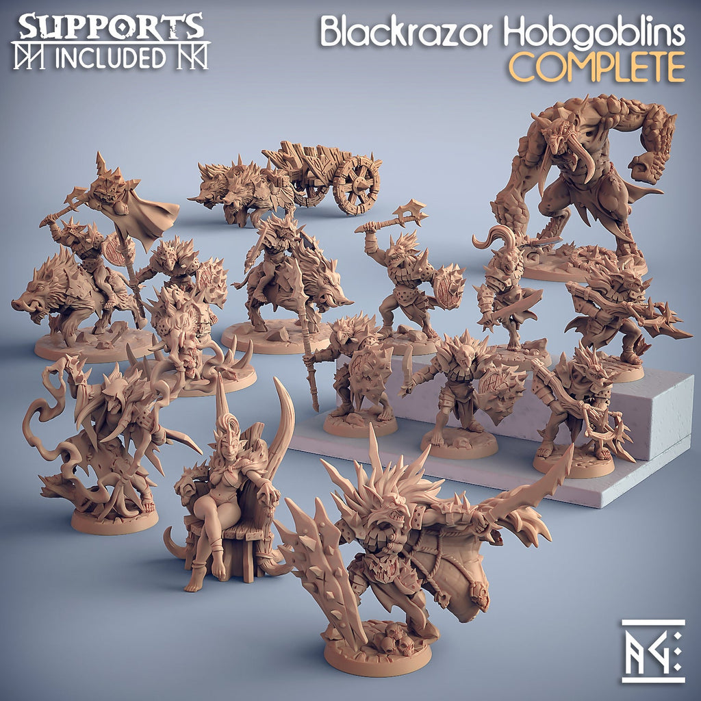 3D Printed Artisan Guild Uzgrot Razorcloak Blackrazor Hobgoblins 28mm 32mm