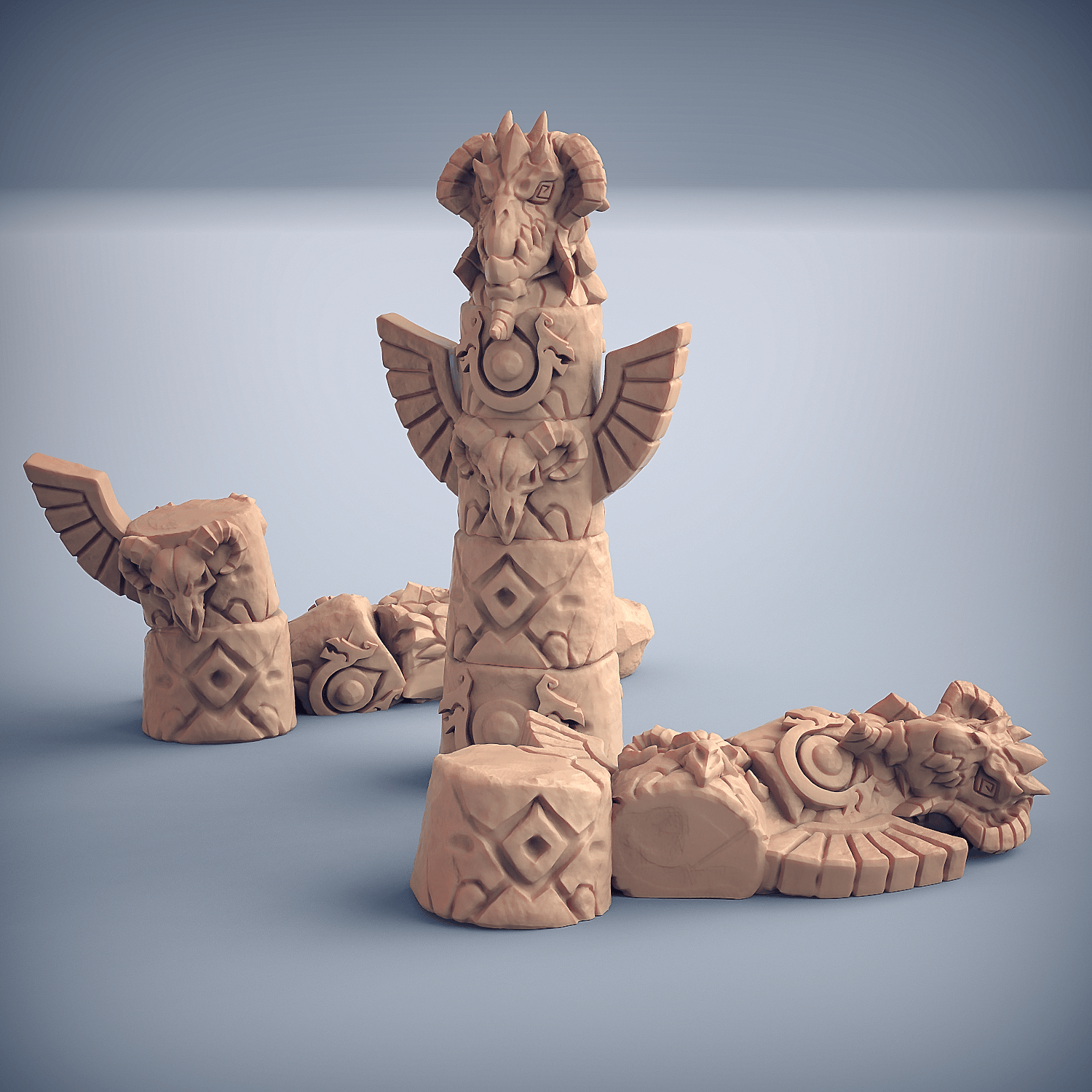 3D Printed Artisan Guild Dragonpeak Totems Dragonpeak Barbarians 28mm 32mm
