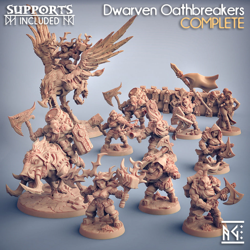 3D Printed Artisan Guild Dwarven Emplacement Dwarven Oathbreakers 28mm 32mm
