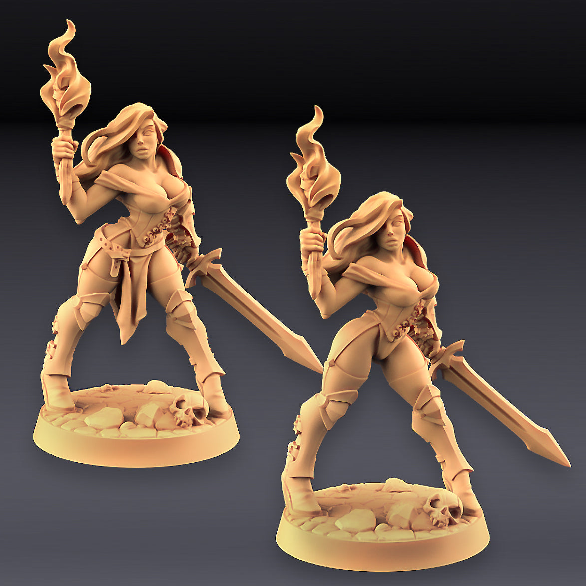 3D Printed Artisan Guild Elena - Fighters Beauty Fighters Guild Set 28mm 32mm