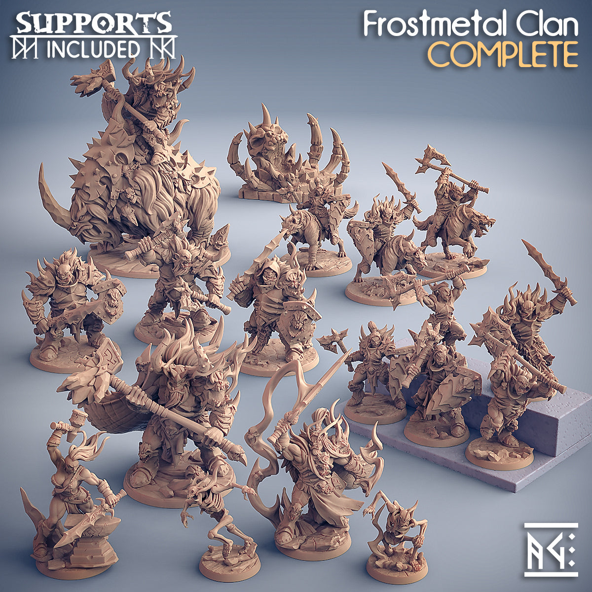 3D Printed Artisan Guild Standalone Frostmetal Clan (Unsupported) Frostmetal Clan 28mm 32mm