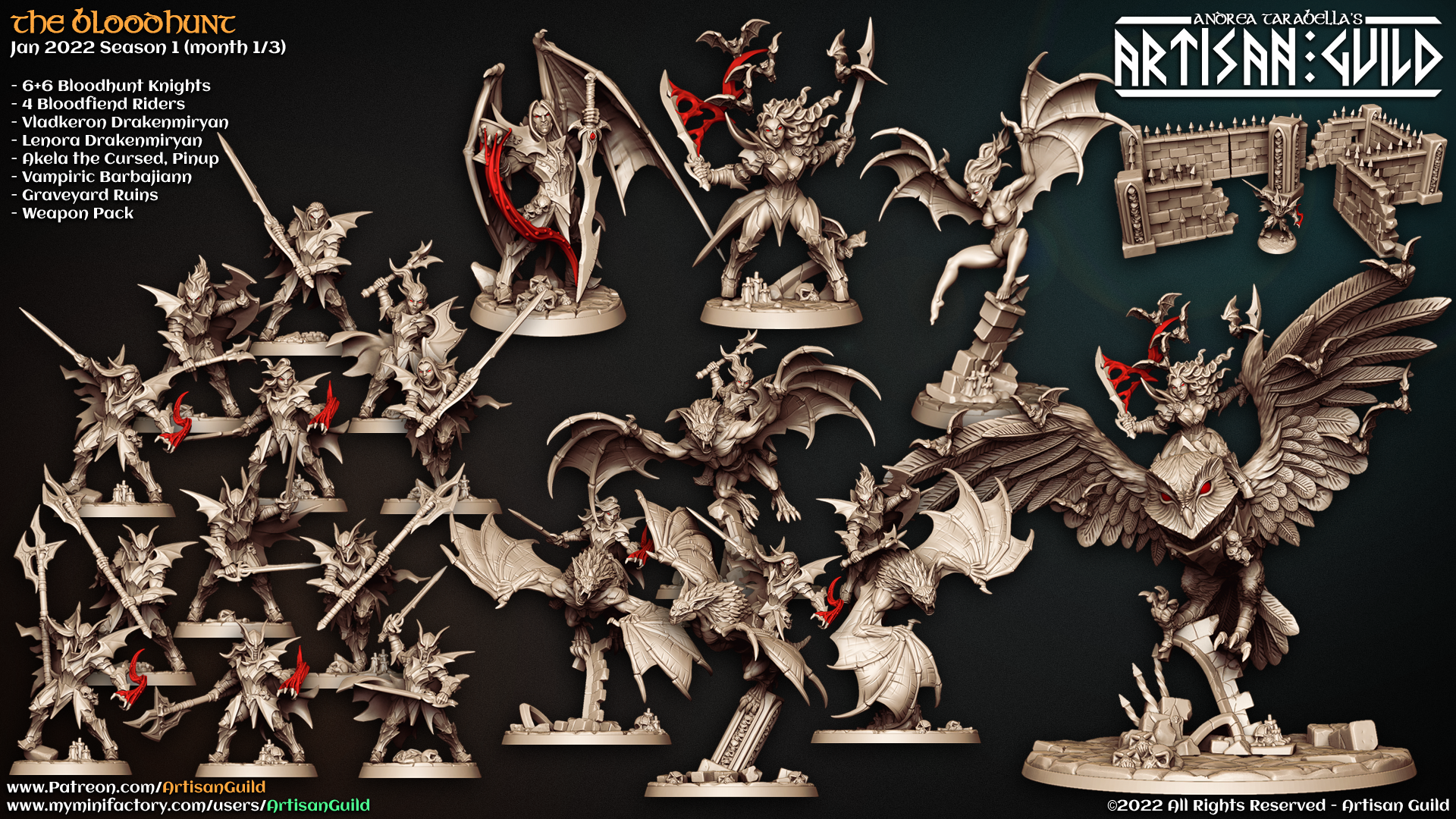 3D Printed Artisan Guild Graveyard Ruins The Bloodhunt 28mm 32mm